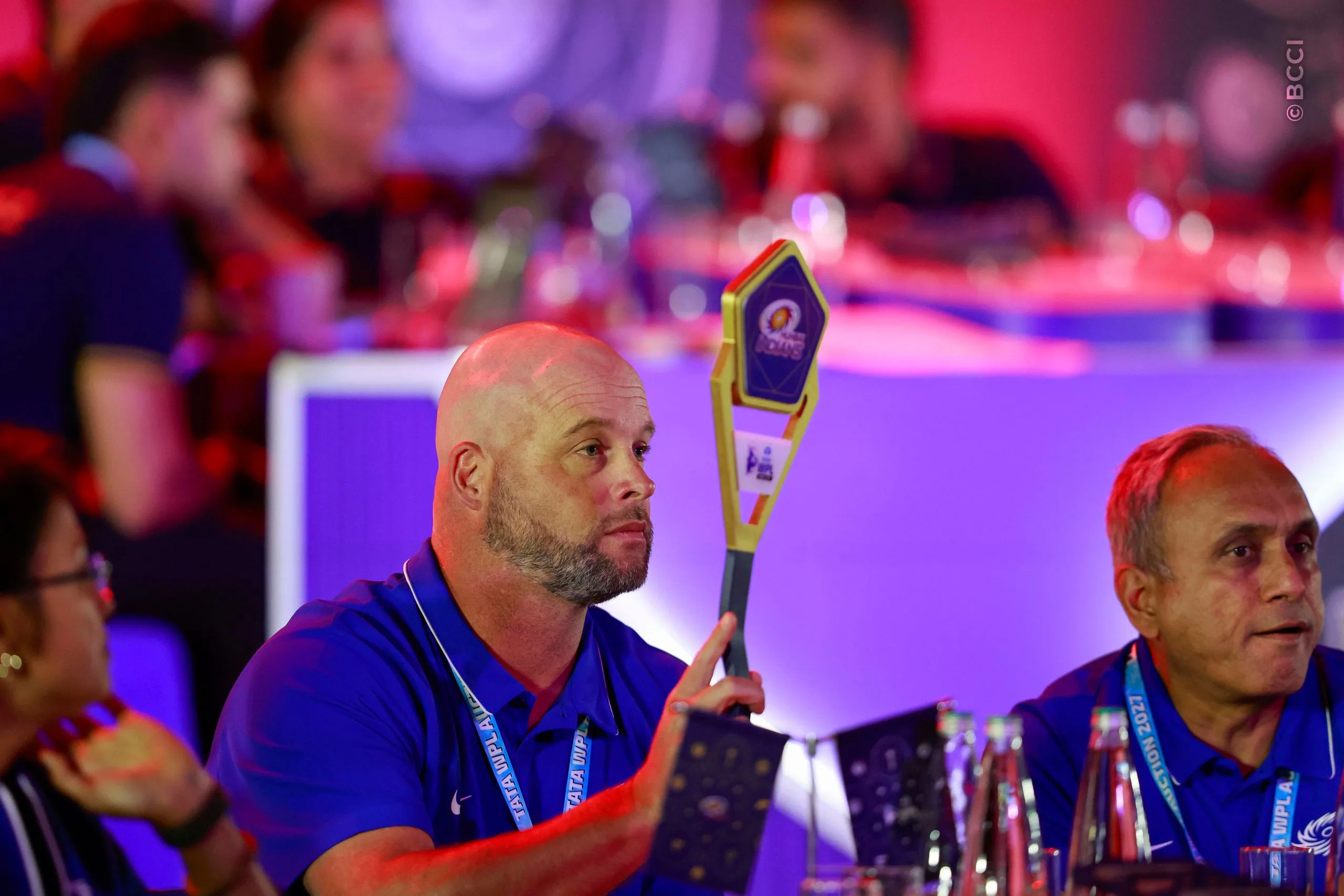 Mumbai Indians official during the Women's Premier League Auction, held at Grand Hyatt Kochi Bolgatty, Kochi, India on 28th October 2026.Photo: Deepak Malik / CREIMAS for BCCI