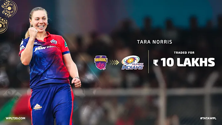 Tara Norris traded to Mumbai Indians from UP Warriorz
