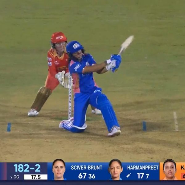 six-eliminator-mumbai-indians-vs-gujarat-giants-wpl-2025-harmanpreet-kaur-six-6369971307112.Click to read full article.