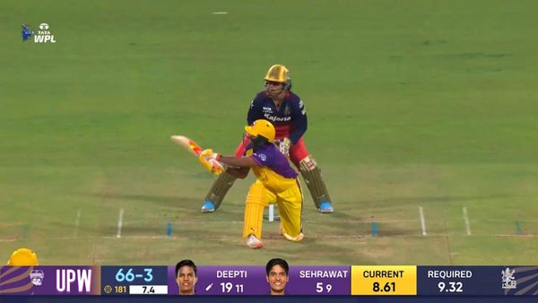 six-match-9-royal-challengers-bengaluru-vs-up-warriorz-wpl-2025-deepti-sharma-six-6369261939112.Click to read full article.